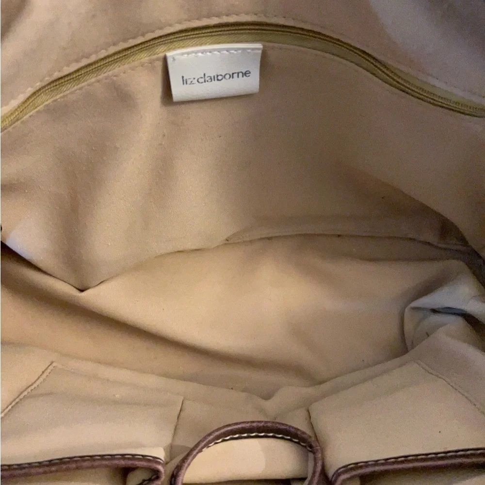 Vintage Liz Claiborne Women’s Dark Brown Leather Satchel with Dual Top Handles